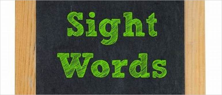 Dyslexia sight words